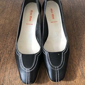 Miu Miu Black and White Low Heel